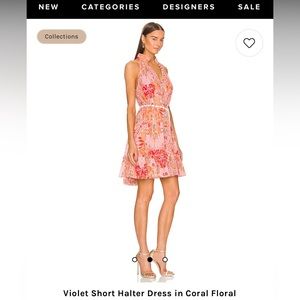 Zimmerman Size 4 Violet Short Halter Dress in Coral Floral